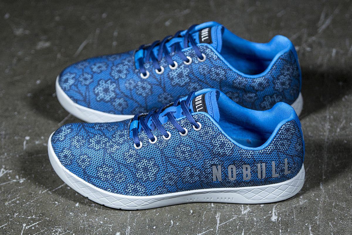 Nobull Superfabric Men's Trainers Blue Floral | Australia (SC9054)